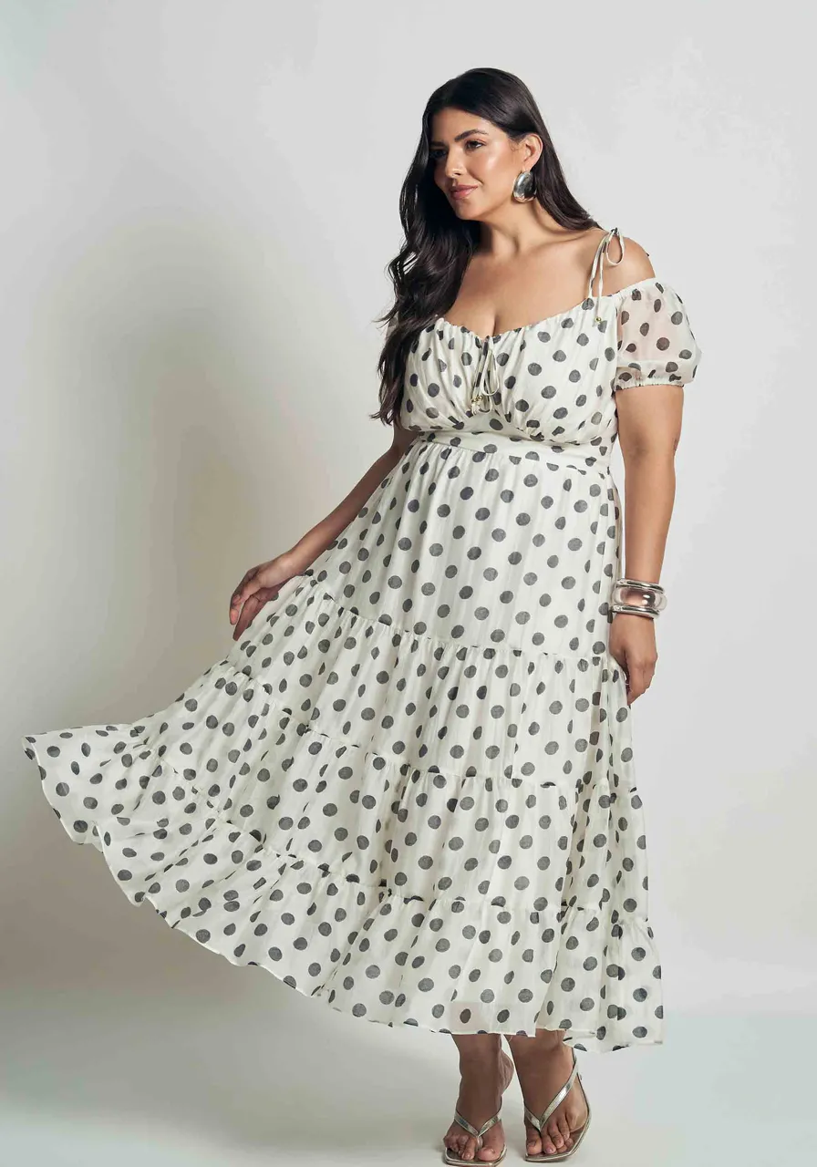 VESTIDO PLUS SIZE POÁ MARIAS BRANCO