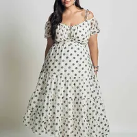 VESTIDO PLUS SIZE POÁ MARIAS BRANCO - imagem 2