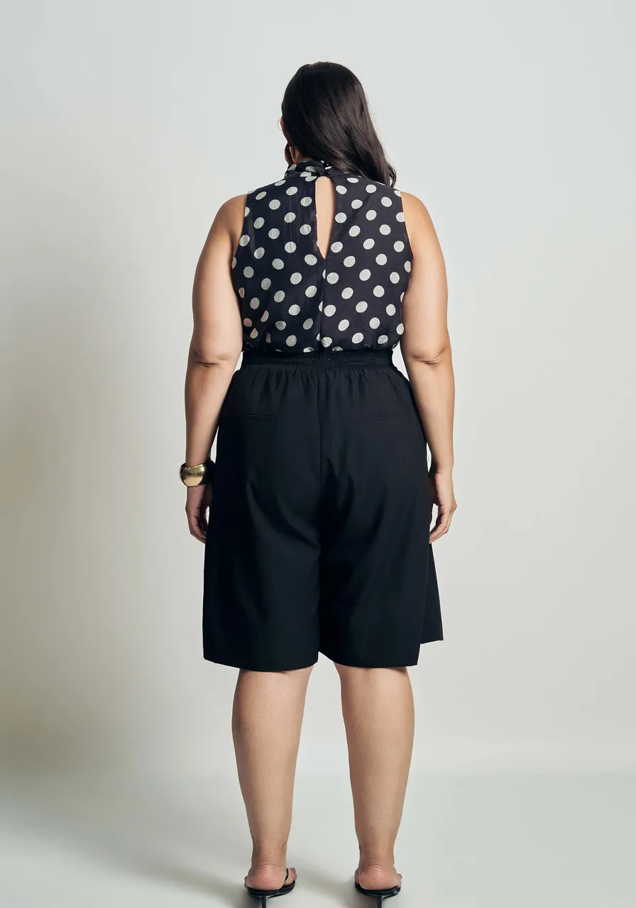 BLUSA POÁ GOLA ALTA PRETO
