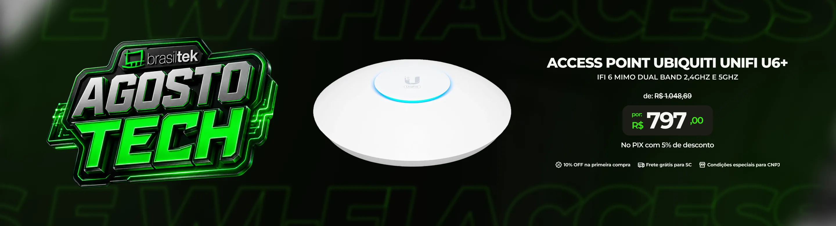 Banner Access Point Ubiquiti UniFi U6+