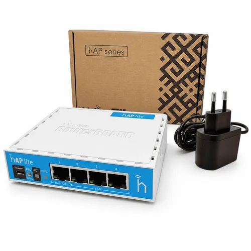 Roteador MikroTik hAP lite RB941-2nD WiFi 4 300Mbps 4 Portas