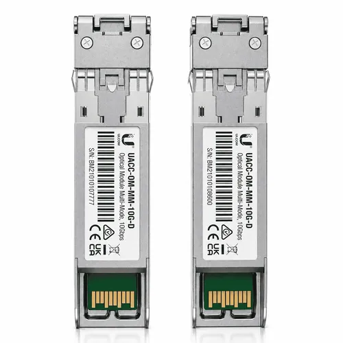 Kit 2 Módulo SFP+ Ubiquiti 10G 300m Multimodo LC UACC-OM-MM-10G-D-2 