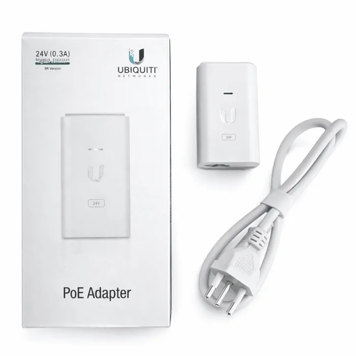Fonte PoE Ubiquiti 24V 0.3A Gigabit POE-24-7W-G Original