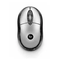 Mouse USB Bright 800 DPI Óptico Com Fio Design Ergonômico Plug and Play - Prata - imagem 2