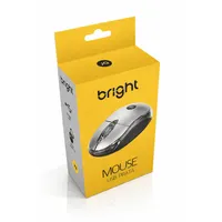 Mouse USB Bright 800 DPI Óptico Com Fio Design Ergonômico Plug and Play - Prata - imagem 4