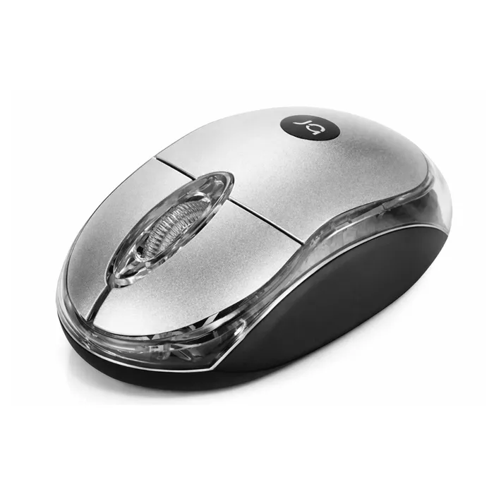 Mouse USB Bright 800 DPI Óptico Com Fio Design Ergonômico Plug and Play - Prata