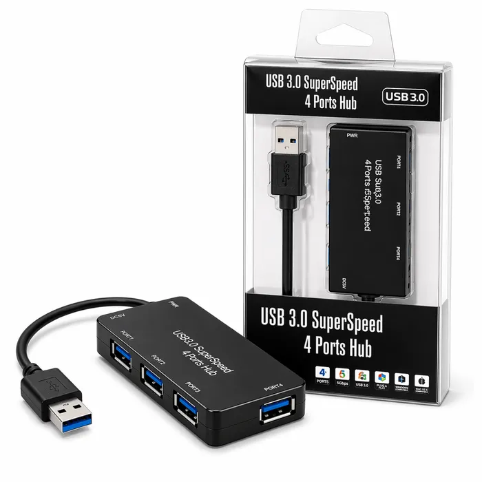 Hub Adaptador USB 3.0 4 Portas 5Gbps DEX BYL-3013 Alta Velocidade