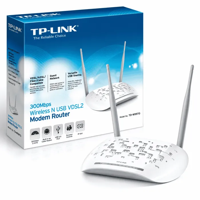 Roteador Modem TP-Link TD-W9970 VDSL2 300Mbps Wi-Fi  USB 2.0 Port