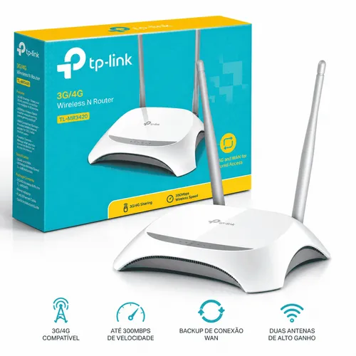 Roteador Modem TP-Link TL-MR3420 3G/4G 300Mbps Wi-Fi USB