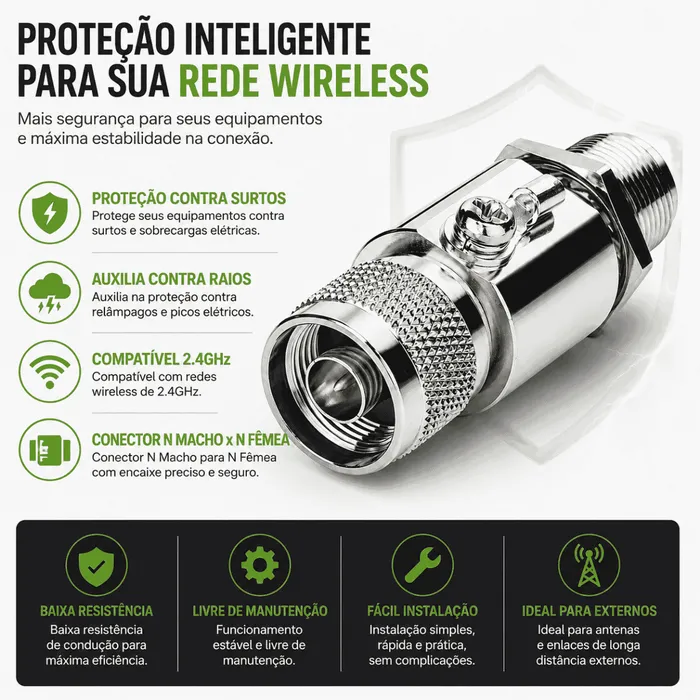 Protetor Contra Surtos TP-Link TL-ANT24SP 2.4GHz Para Raio Antena Wireless