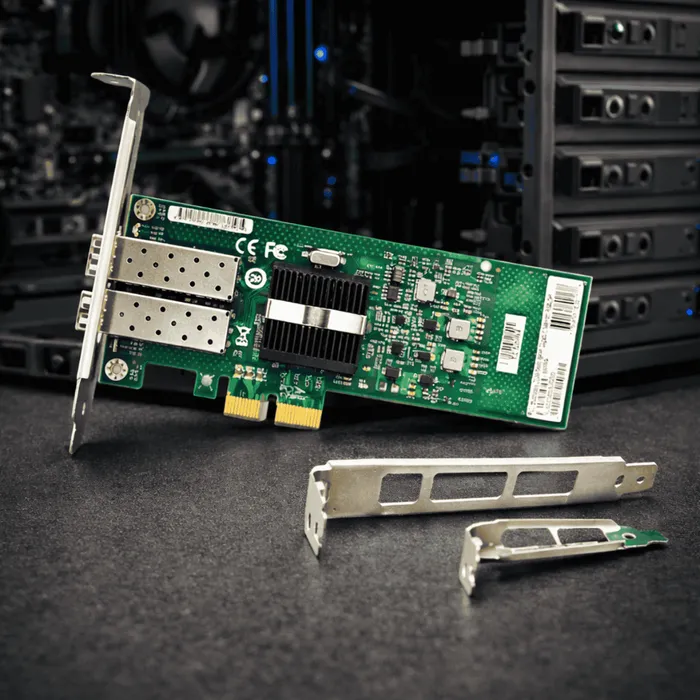 Placa De Rede PCI Express 2 Portas SFP 1Gb Intel 82576EB Servidor