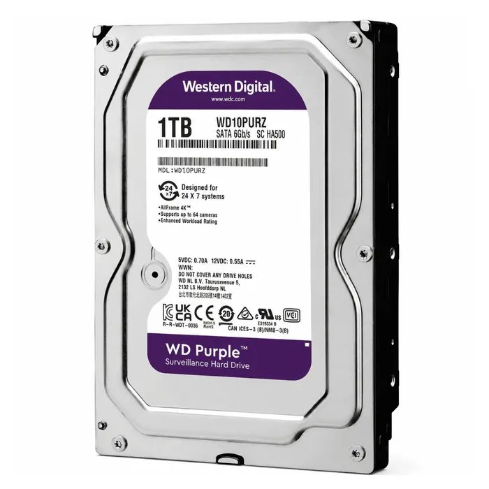 HD Interno WD Purple 1TB SATA III 3,5