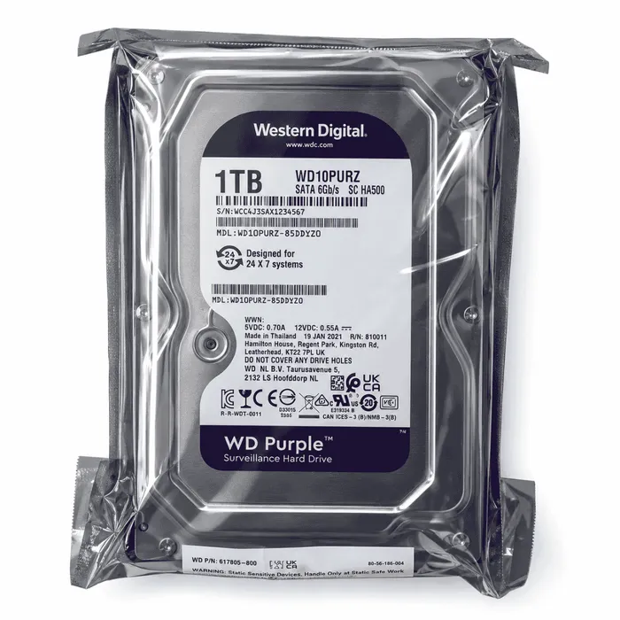 HD Interno WD Purple 1TB SATA III 3,5