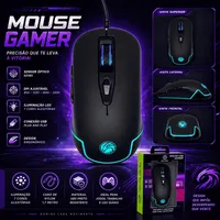 Mouse Gamer LED USB 2400 DPI BrazilPC BPC-M781  Ergonômico - imagem 4