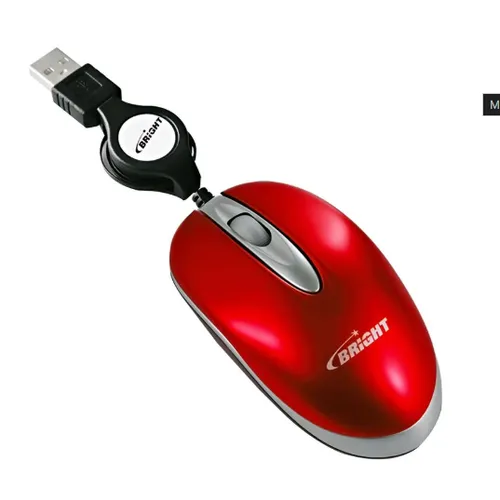 Mini Mouse USB Retrátil Vermelho