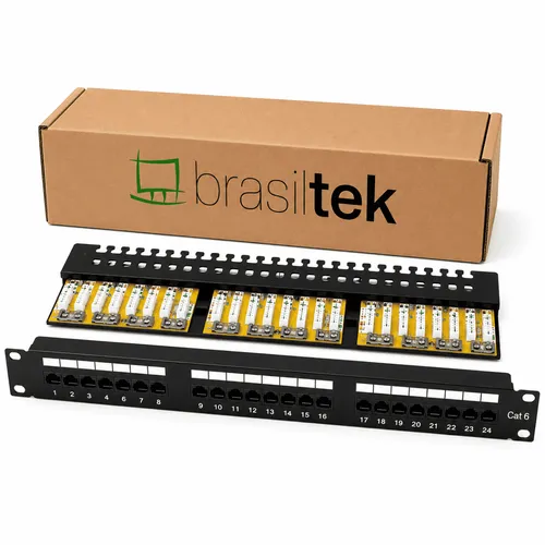 Patch Panel 24 Portas Cat6 RJ45 19