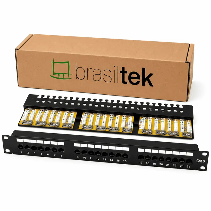 Patch Panel 24 Portas Cat6 RJ45 19