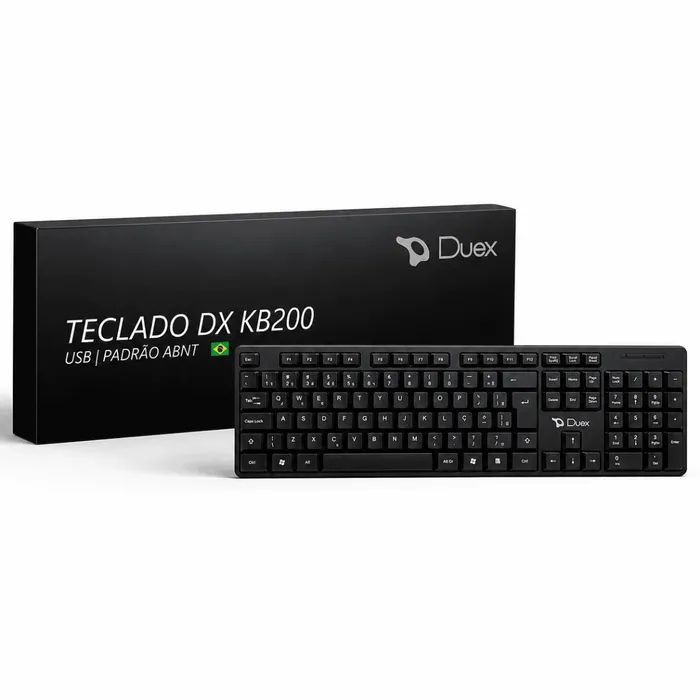 Teclado USB Duex DX KB200 ABNT2 Com Fio - Preto