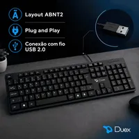 Teclado USB Duex DX KB200 ABNT2 Com Fio - Preto - imagem 4