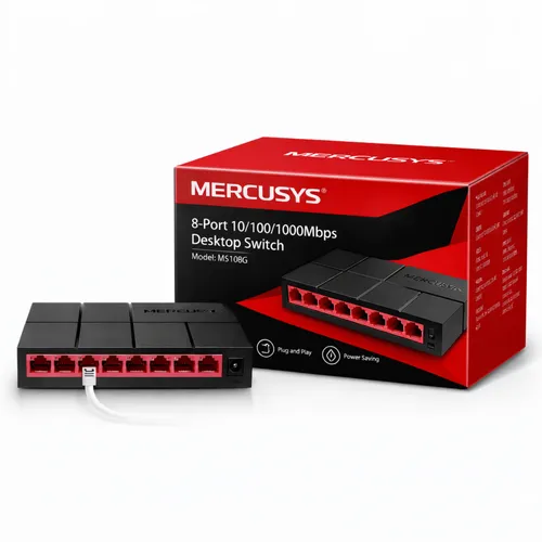 Switch Mercusys MS108G 8 Portas Gigabit 10/100/1000Mbps Rede
