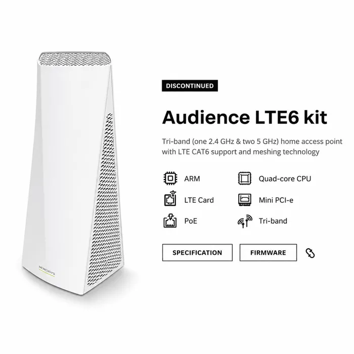 Roteador MikroTik Audience LTE6 Wi-Fi Mesh Tri-Band 4G LTE Gigabit