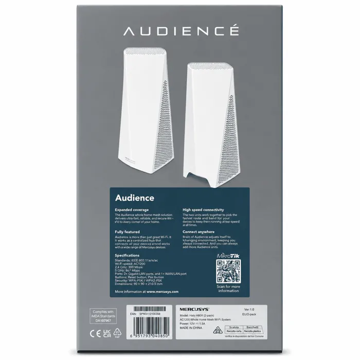 Roteador MikroTik Audience LTE6 Wi-Fi Mesh Tri-Band 4G LTE Gigabit