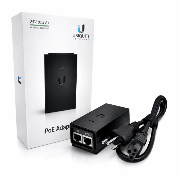 FONTE INJETOR POE UBIQUITI POE-24-12W-BR 24V 0,5A 12W Bivolt  RJ45