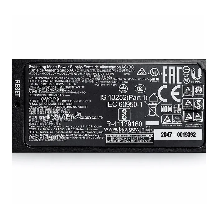 FONTE INJETOR POE UBIQUITI POE-24-12W-BR 24V 0,5A 12W Bivolt  RJ45