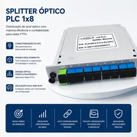 Splitter Óptico PLC 1x8 SC/UPC Box 0.9mm Módulo PDO IURON - imagem 3