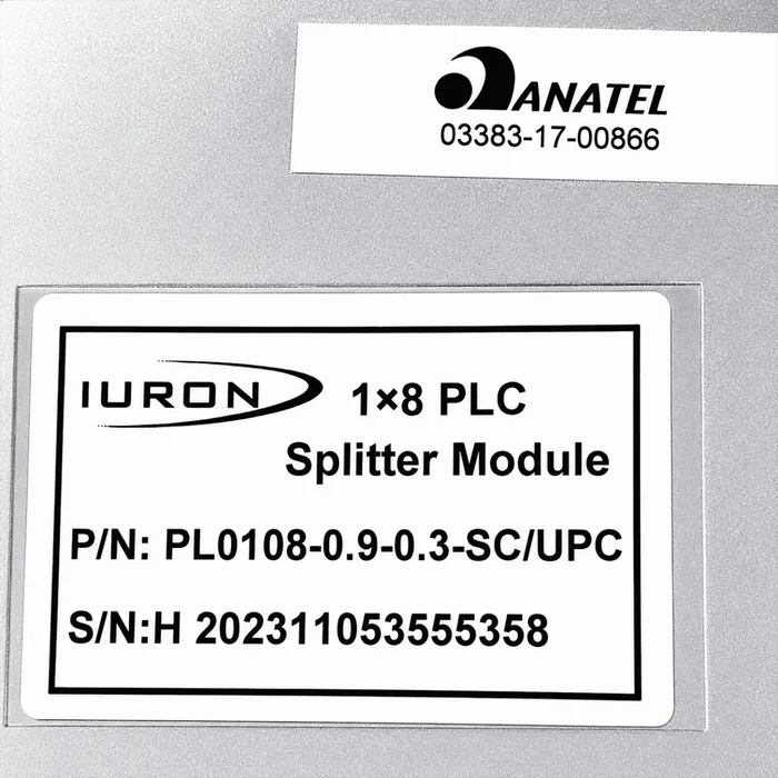 Splitter Óptico PLC 1x8 SC/UPC Box 0.9mm Módulo PDO IURON