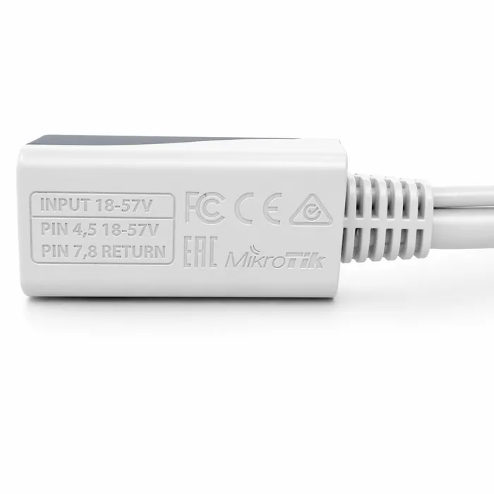 Cabo Injetor PoE Gigabit MikroTik RBGPOE Alimentação via Ethernet