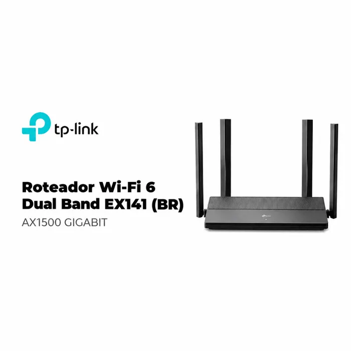 Roteador TP-Link EX141 AX1500 WiFi 6 Dual Band Gigabit EasyMesh