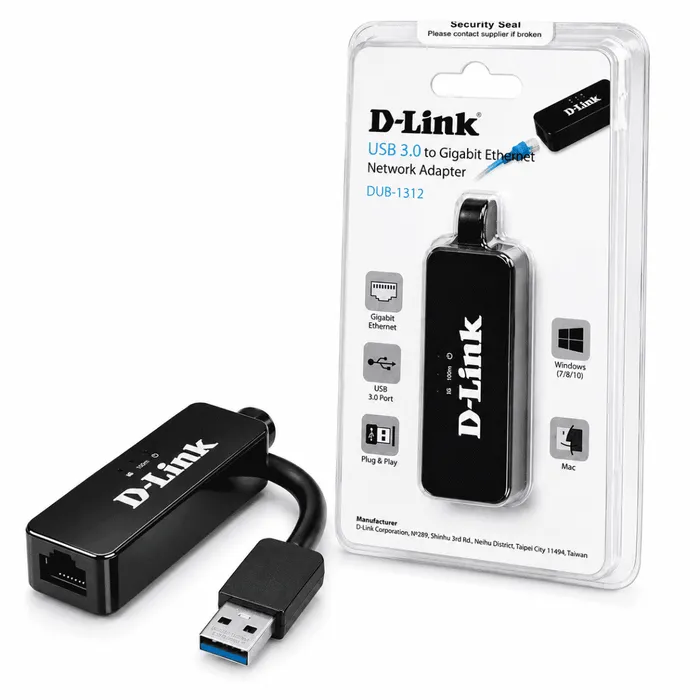Adaptador Extensor De Rede USB 3.0 Ethernet RJ45 Gigabit D-Link DUB-1312 1Gbps