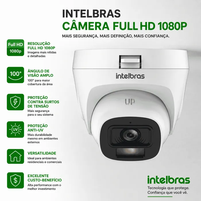 Câmera Segurança Intelbras VHL 1220 D G9 FullHD 1080p Ângulo 100° CFTV