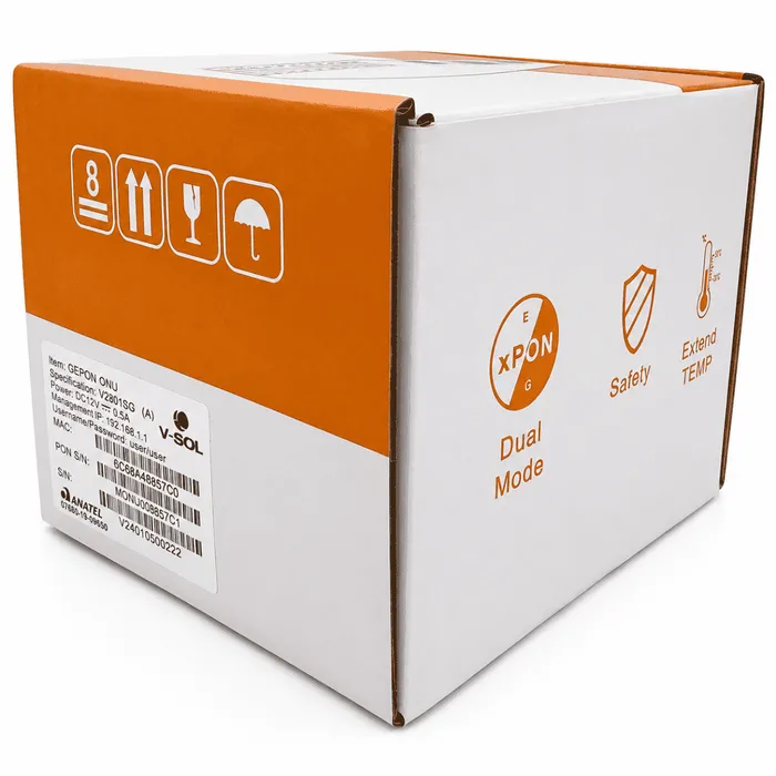 Modem Fibra Ótica ONU XPON V2801SG GPON EPON 1GE Gigabit SC/APC FTTH