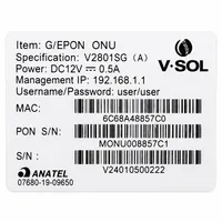 Modem Fibra Ótica ONU XPON V2801SG GPON EPON 1GE Gigabit SC/APC FTTH - imagem 7