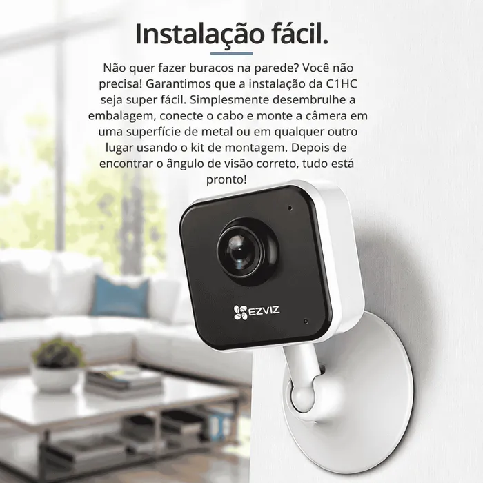 Câmera Segurança IP WiFi EZVIZ C1HC 720P Áudio Visão Noturna 12m