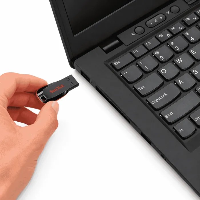 Pendrive SanDisk Cruzer Blade 32GB USB 2.0 SDCZ50-032G Preto Vermelho