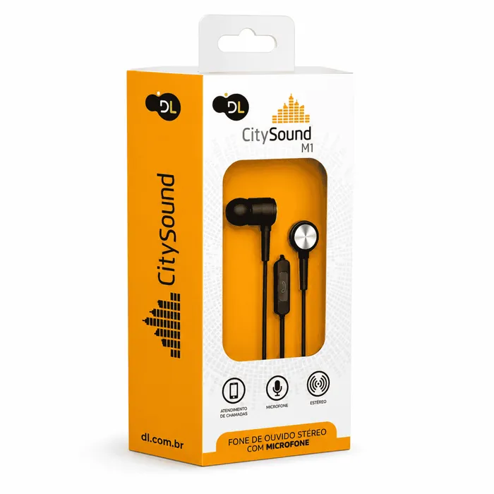 Fone De Ouvido CitySound M1 Estéreo Com Microfone P2 3,5mm Preto