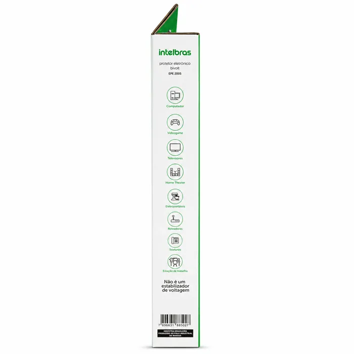 Filtro De Linha Extensão Intelbras EPE 2005 PR 5 Tomadas Bivolt 1m