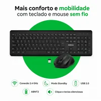 Kit Combo Teclado  Mouse Sem Fio Intelbras CSI50 ABNT2 USB - Preto - imagem 7