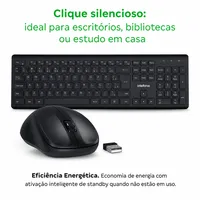 Kit Combo Teclado  Mouse Sem Fio Intelbras CSI50 ABNT2 USB - Preto - imagem 8