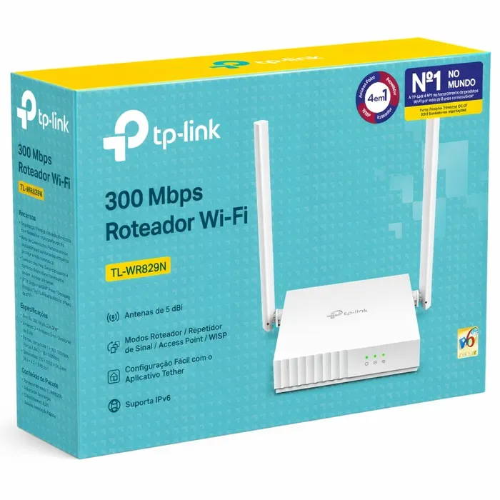 Roteador WiFi TP-Link 300Mbps Multimodo 4 em 1 - 2 Antenas 5dBi