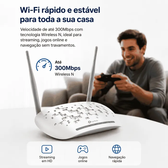 Modem Roteador TP-Link TD-W8961N Wireless N 300Mbps ADSL2+