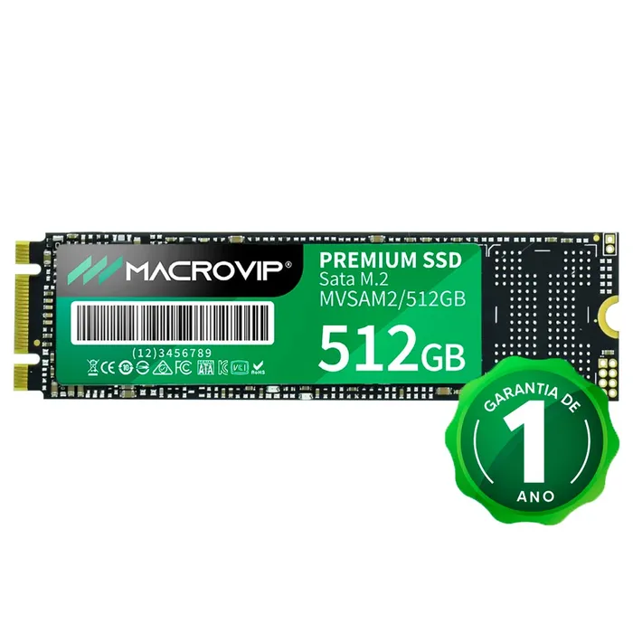 SSD Macrovip M.2 512GB SATA 6gb/s Upgrade de Alta Velocidade