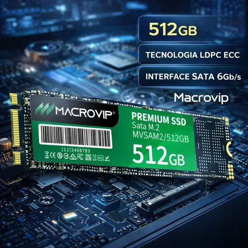 SSD Macrovip M.2 512GB SATA 6gb/s Upgrade de Alta Velocidade