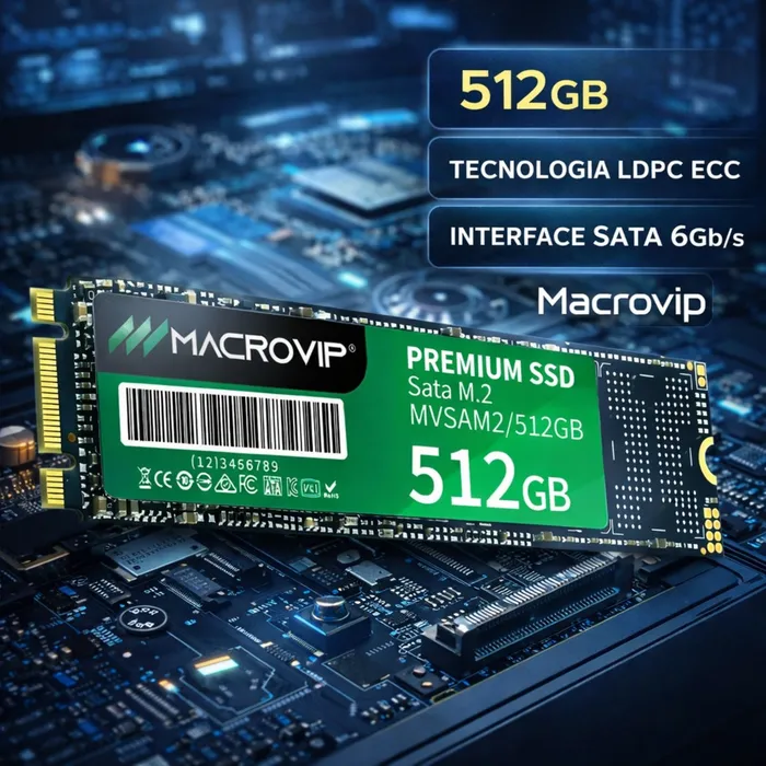 SSD Macrovip M.2 512GB SATA 6gb/s Upgrade de Alta Velocidade