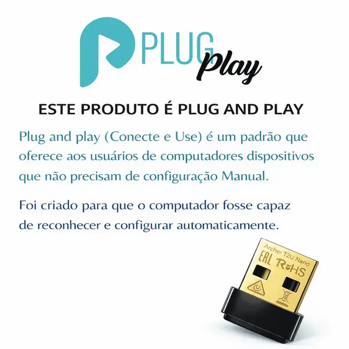 Adaptador WiFi USB TP-Link Archer T2U Nano AC600 Dual Band 2.4GHz 5GHz 600Mbps