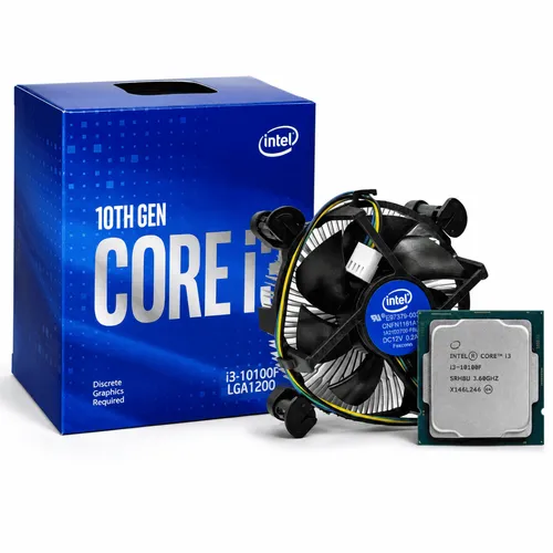 Processador Intel Core i3-10100F LGA1200 - 3.6GHz Turbo 4.3GHz 6MB Cache + Cooler