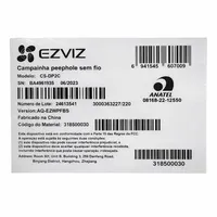 Câmera Olho Mágico WiFi EZVIZ DP2C 2MP 1080p Campainha Sem Fio Tela 4,3 - imagem 10